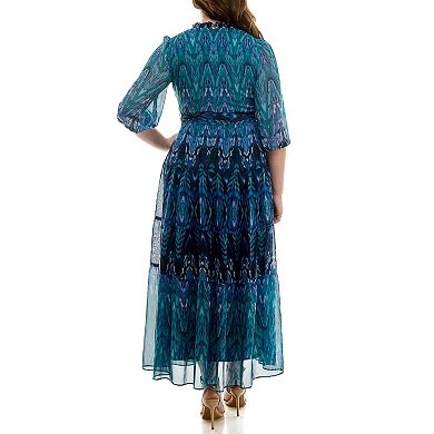 Plus Size Maison Tara Printed Maxi Dress