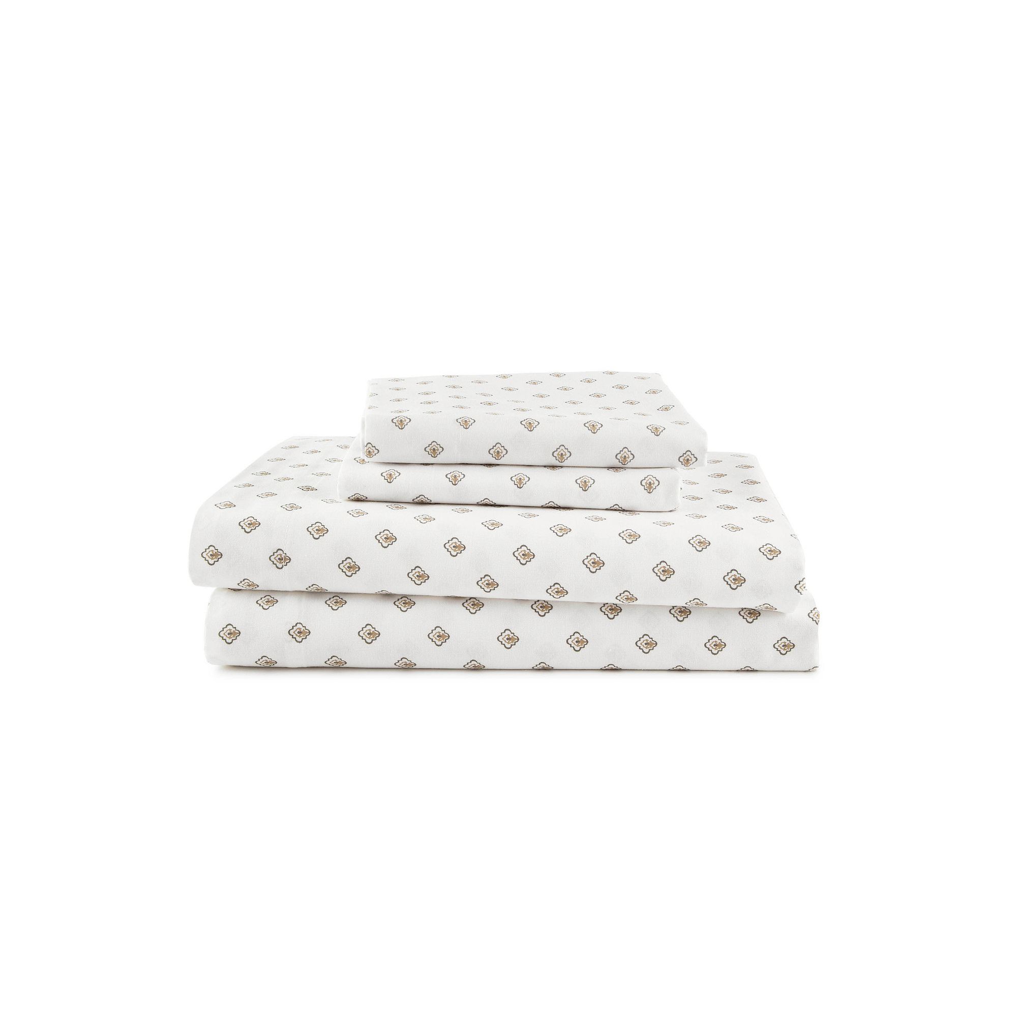 Martex 225 Thread Count Foulard Sheet Set, Beige Khaki