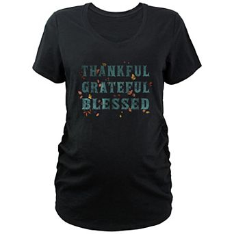 Maternity Thankful Grateful Blessed Graphic Tee