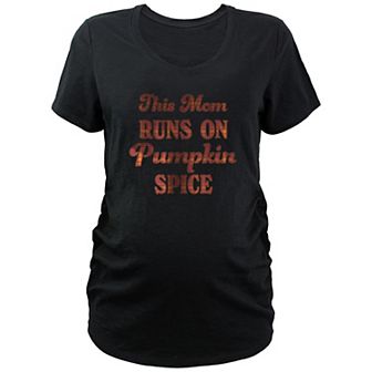 Maternity This Mom Runs On Pumpkin Spice Graphic Tee