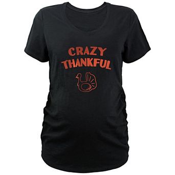 Maternity Crazy Thankful Turkey Graphic Tee