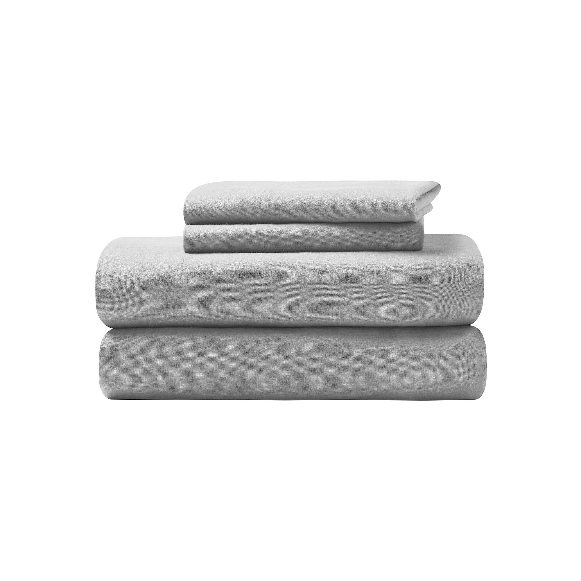 SUPERIOR Melange Flannel Cotton Two Toned Textured Deep Pocket Sheet Set, G