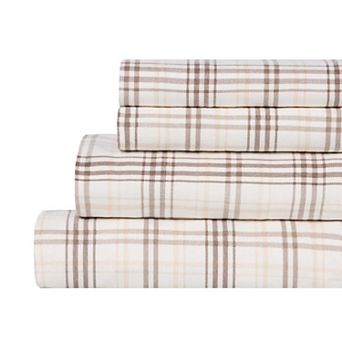 SUPERIOR Plaid Flannel Cotton Deep Pocket Sheet Set