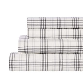 SUPERIOR Plaid Flannel Cotton Deep Pocket Sheet Set