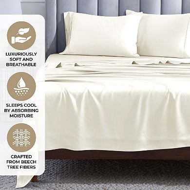 SUPERIOR Modal 400 Thread Count Lightweight Cooling Solid Deep Pocket Sheet Set