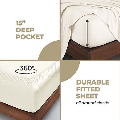 SUPERIOR Modal 400 Thread Count Lightweight Cooling Solid Deep Pocket Sheet Set