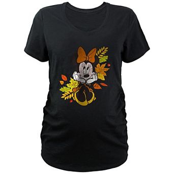 Disney's Minnie Mouse Autumn Leaves Maternity Graphic Tee