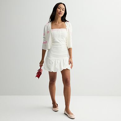 Juniors' madden girl Lace Bubble Hem Mini Dress
