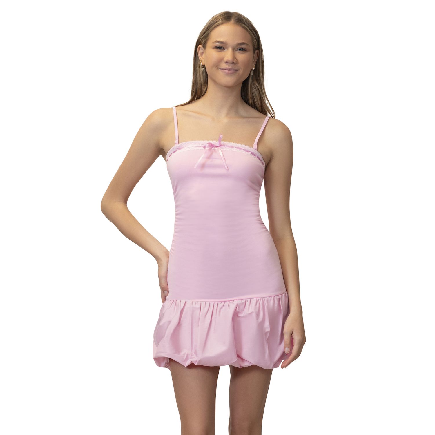 Женские платья madden Juniors' madden girl Lace Bubble Hem Mini Dress