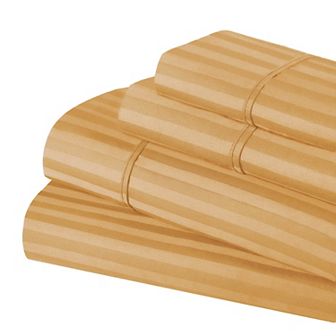 SUPERIOR Egyptian Cotton 400 Thread Count Striped Deep Pocket Sheet Set with Pillowcases