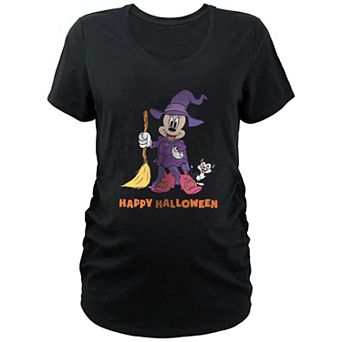 Disney's Minnie Mouse Witch Costume Happy Halloween Maternity Graphic Tee