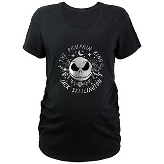 Disney's The Nightmare Before Christmas Jack Skellington The Pumpkin King Floral Background Maternity Graphic Tee