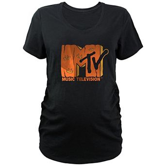 Maternity MTV Jack O Lantern Logo Graphic Tee