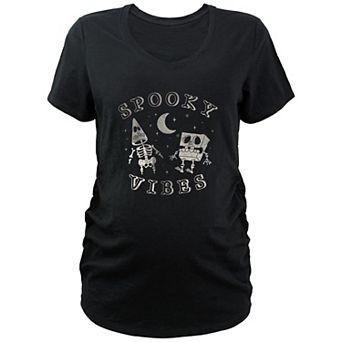 Maternity Nickelodeon SpongeBob SquarePants Skeleton Spooky Vibes Graphic Tee