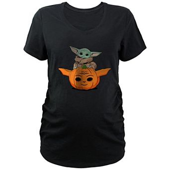 Maternity Star Wars The Mandalorian Grogu Carved Pumpkin Graphic Tee