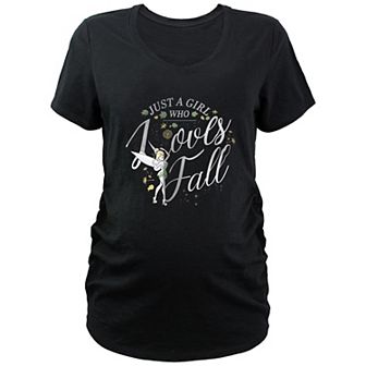 Maternity Tinker Bell Just A Girl Who Loves Fall Graphic Tee