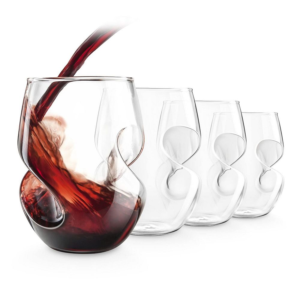 Final Touch Conundrum Stemless Wine Glasses 16 oz Set Of 4
