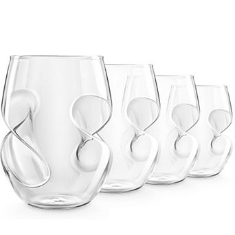 Final Touch Conundrum Stemless Wine Glasses 16 oz Set Of 4