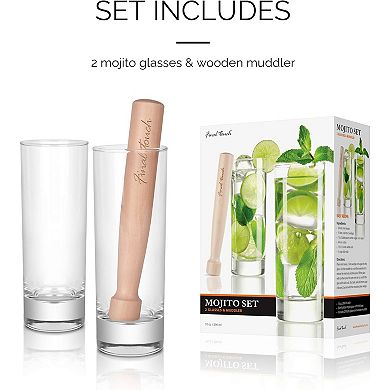 Final Touch Mojito Glass & Muddler Set