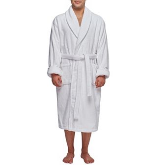 Mens Heavy Terry Cotton Hotel Robe Shawl Collar Bathrobe