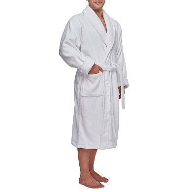 Mens Heavy Terry Cotton Hotel Robe Shawl Collar Bathrobe