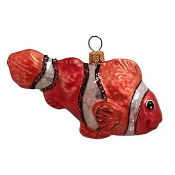 Pinnacle Peak Trading Clownfish Sea Life Polish Mouth Blown Glass Christmas Ornament Decoration