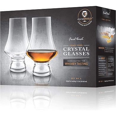 Final Touch Whiskey Tasting Crystal Glasses Set Of 2