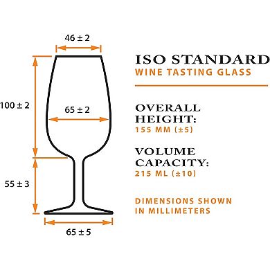 Final Touch Iso Wine Tasting Crystal Glasses Set Of 6