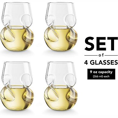 Final Touch Conundrum Stemless Wine Glasses 9 oz Set Of 4