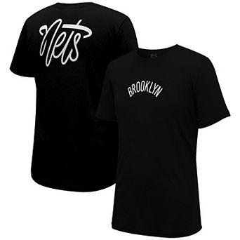 Unisex Stadium Essentials Black Brooklyn Nets Origins Script T-Shirt