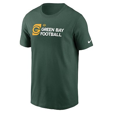 Men's Nike Green Green Bay Packers Outline T-Shirt
