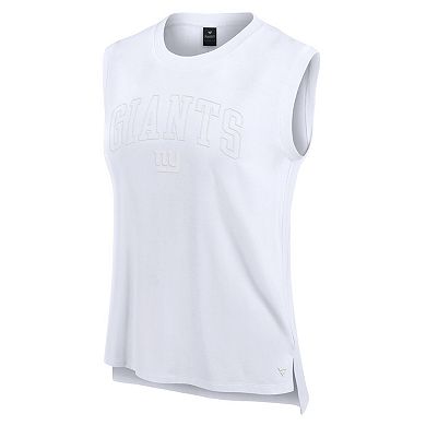 Women's Fanatics White New York Giants Studio Gym Tank Top