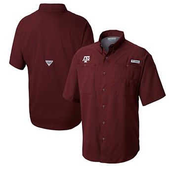 Men's Columbia Maroon Texas A&M Aggies Big & Tall Tamiami Omni-Shade Button-Down Shirt