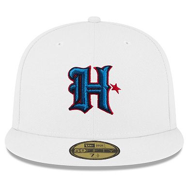 Men's New Era White Houston Texans Omaha 59FIFTY Fitted Hat