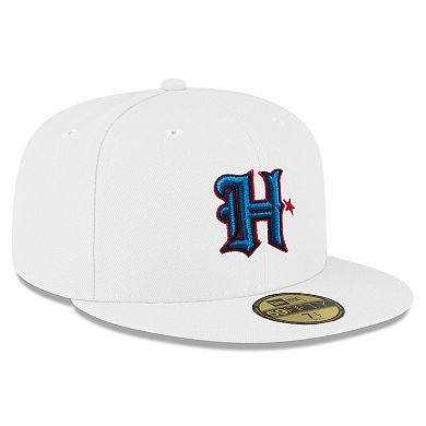 Men's New Era White Houston Texans Omaha 59FIFTY Fitted Hat
