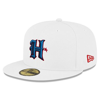Men's New Era White Houston Texans Omaha 59FIFTY Fitted Hat