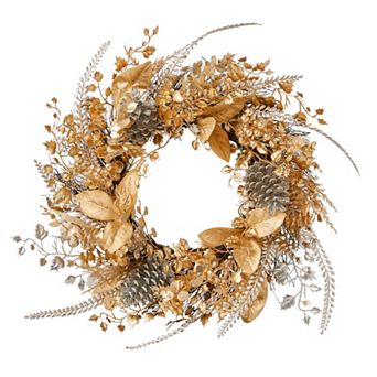 Brylanehome Pre-lit Gold & Silver Wreath