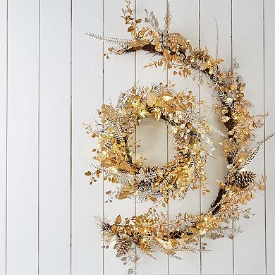 Brylanehome Pre-lit Gold & Silver Wreath