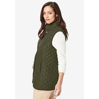 Jessica London Women's Plus Size Quilted Vest