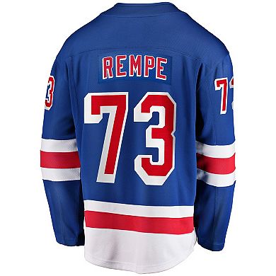 Men's Fanatics Matt Rempe Blue New York Rangers Home Breakaway Jersey