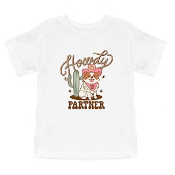 Howdy Partner Dog Youth Short Sleeve Graphic Tee