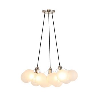 Aubrey 3-light Mid-century Glam Frosted Glass Orb Led Chandelier