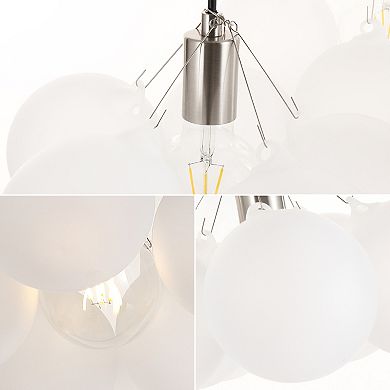 Aubrey 3-light Mid-century Glam Frosted Glass Orb Led Chandelier