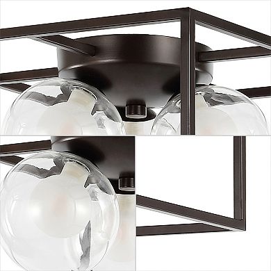 Kyle 3-light Modern Farmhouse Metal/iron Open-caged Led Flush Mount