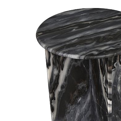 Javier Contemporary Natural Marble Handmade X-shaped End Table