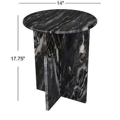 Javier Contemporary Natural Marble Handmade X-shaped End Table
