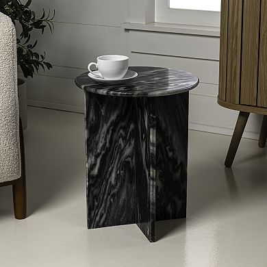 Javier Contemporary Natural Marble Handmade X-shaped End Table