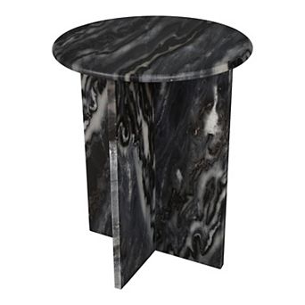 Javier Contemporary Natural Marble Handmade X-shaped End Table