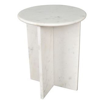 Javier Contemporary Natural Marble Handmade X-shaped End Table