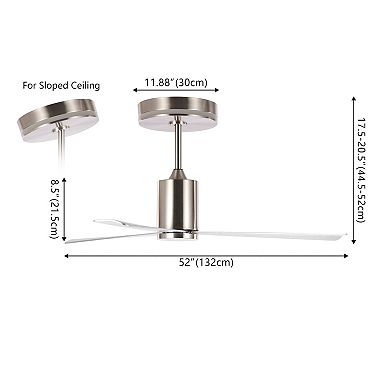 Levi 1-light Minimalist 6-speed Iron Height Adjustable Integrated Led Ceiling Fan With Remote